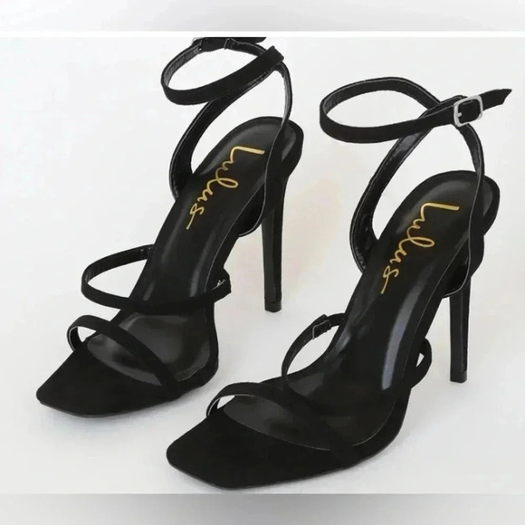 Women’s Lulus Black Suede Ankle- Strap Heels New in Box Size 5.5 - Picture 1 of 8